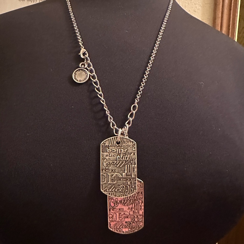 Vintage Disney Couture/ Tom Bins Alice in Wonderland Dog Tags Necklace
